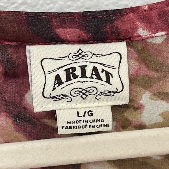 Ariat Women's Jada Top Long Balloon Sleeve Floral Blouse‎ Size Large - Picture 3 of 8
